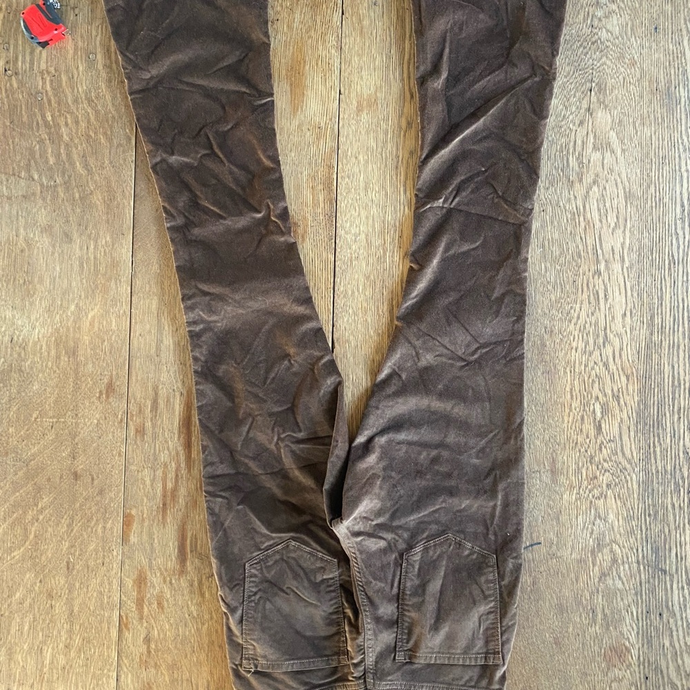 Banana Republic Coconut Brown Soft Velvet High Rise Flare Long Pants - Picture 9 of 11